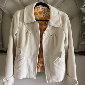 Tulle cream colored jacket/pea coat. Size M.